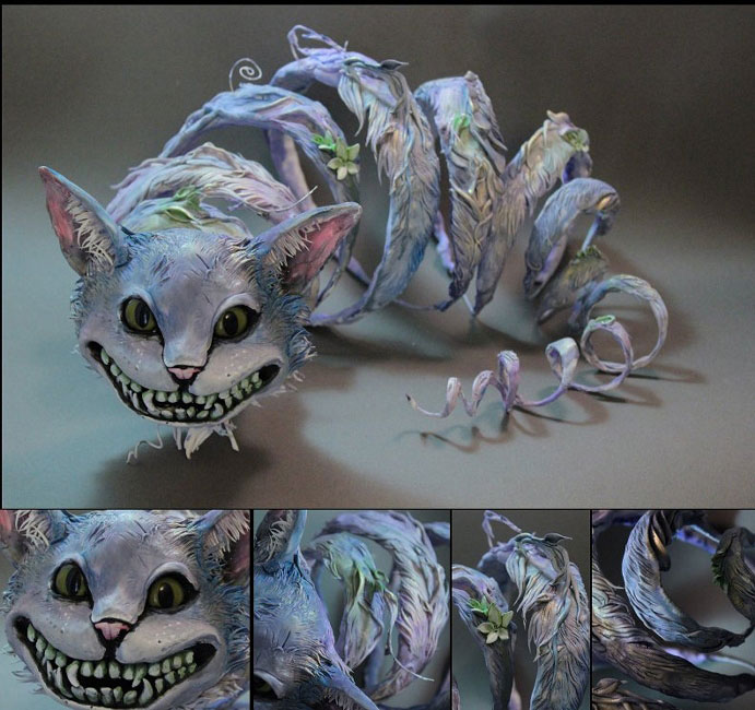 Ellen Jewett, Natural History Surrealist Sculpture, Cheshire Cat