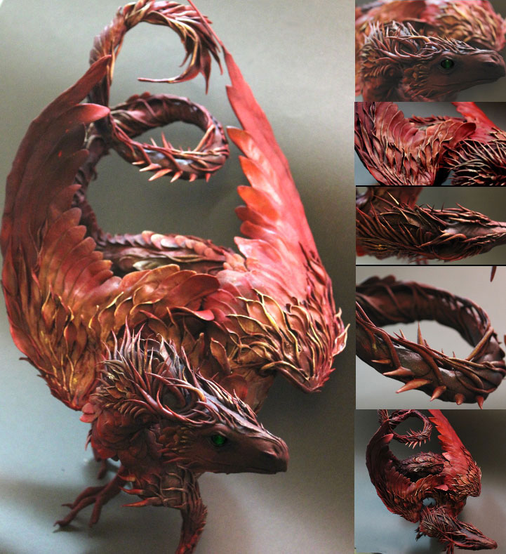 Ellen Jewett, Natural History Surrealist Sculpture, Red Dragon