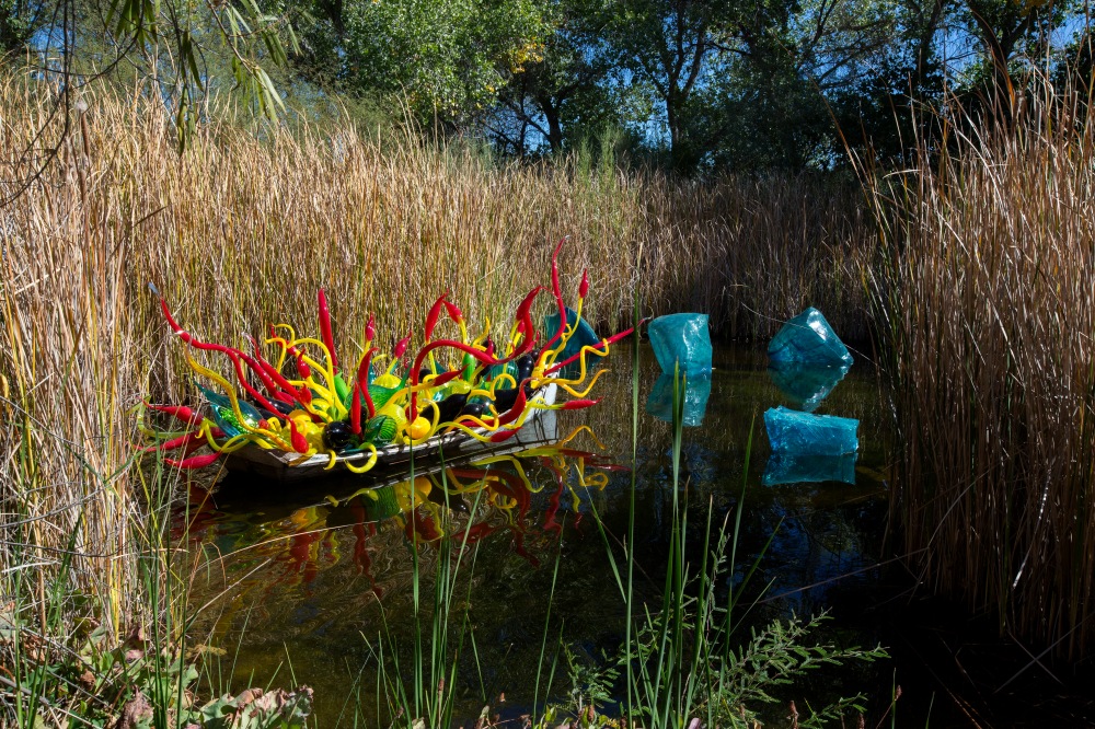 Dale Chihuly, Sonoran Boat and Blue Crystals, 2013